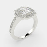 Load image into Gallery viewer, Amalia Round Cut Halo Pave Engagement Ring Setting - Nivetta

