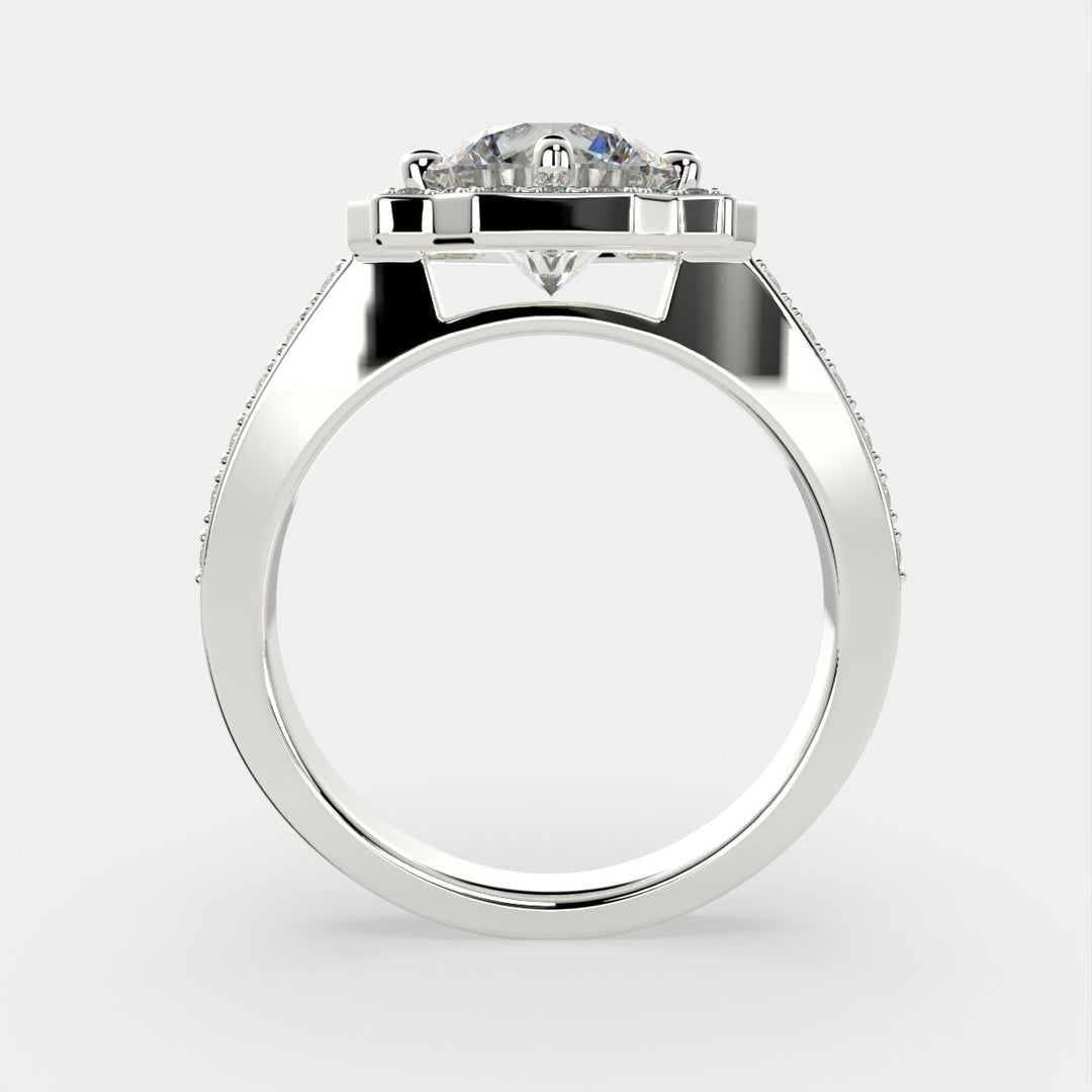 Amalia Round Cut Halo Pave Engagement Ring Setting - Nivetta