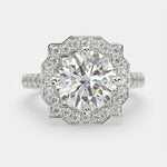 Load image into Gallery viewer, Amalia Round Cut Halo Pave Engagement Ring Setting - Nivetta
