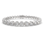 Load image into Gallery viewer, Amalthea Round Cut Diamond Tennis Bracelet Milgrain Bezel (8 ctw) - Nivetta
