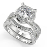 Load image into Gallery viewer, Annabelle Halo Pave 4 Prong Round Cut Diamond Engagement Ring - Nivetta
