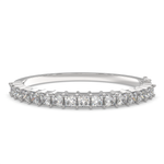 Load image into Gallery viewer, Apollonia Princess Cut Diamond Bangle Bracelet Shared Prong Hinged (8 ctw) - Nivetta
