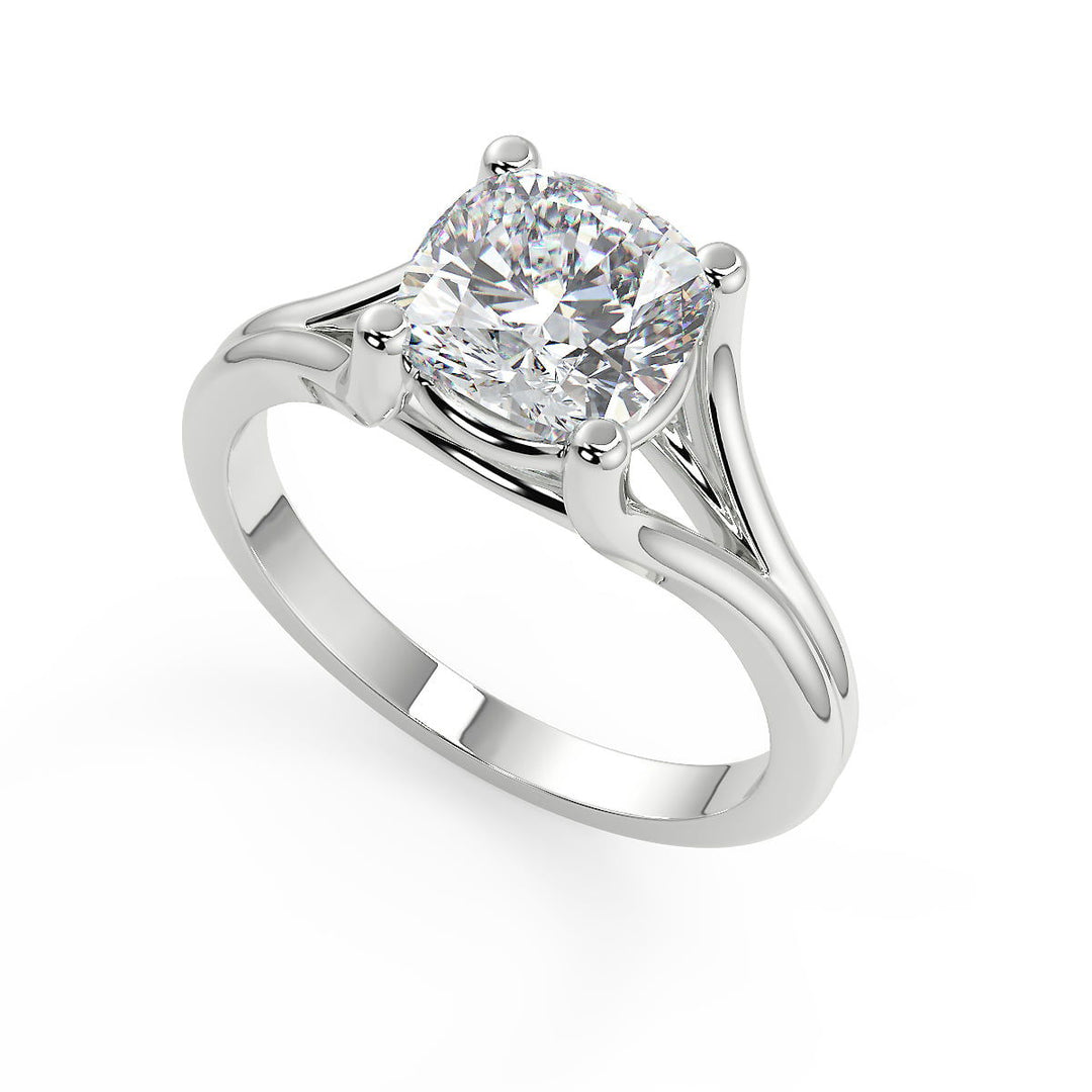 April Split Shank Cushion Cut Diamond Engagement Ring - Nivetta