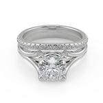 Load image into Gallery viewer, April Split Shank Cushion Cut Diamond Engagement Ring - Nivetta
