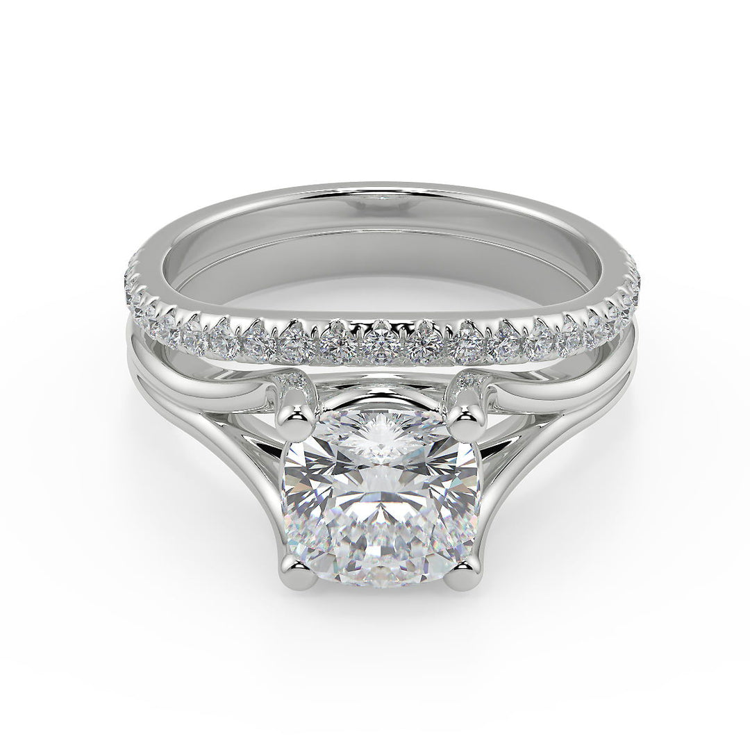 April Split Shank Cushion Cut Diamond Engagement Ring - Nivetta