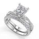 Load image into Gallery viewer, Arabella Petite twist Pave Princess Cut Diamond Engagement Ring - Nivetta
