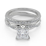 Load image into Gallery viewer, Arabella Petite twist Pave Princess Cut Diamond Engagement Ring - Nivetta
