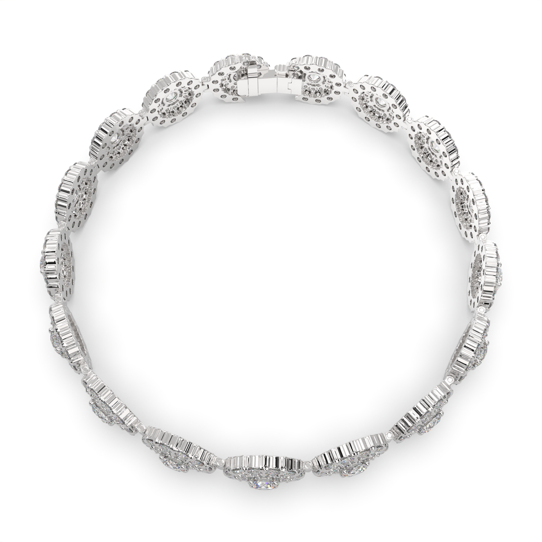 Araminta Round Cut Lab Grown Diamond Tennis Bracelet Lab Grown Halo (10 ctw) - Nivetta