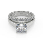 Load image into Gallery viewer, Areli Cathedral Solitaire Cushion Cut Diamond Engagement Ring - Nivetta
