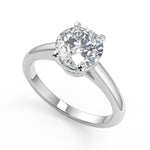Load image into Gallery viewer, Aria 4 Prong Solitaire Round Cut Diamond Engagement Ring - Nivetta
