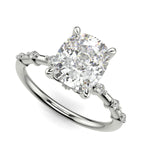 Load image into Gallery viewer, Ariana Cushion Cut Pave 4 Prong Petite Engagement Ring Setting - Nivetta
