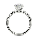 Load image into Gallery viewer, Ariana Cushion Cut Pave 4 Prong Petite Engagement Ring Setting - Nivetta
