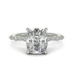 Load image into Gallery viewer, Ariana Cushion Cut Pave 4 Prong Petite Engagement Ring Setting - Nivetta
