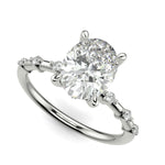 Load image into Gallery viewer, Ariana Oval Cut Pave 4 Prong Petite Engagement Ring Setting - Nivetta
