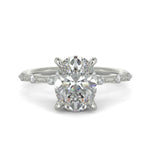 Load image into Gallery viewer, Ariana Oval Cut Pave 4 Prong Petite Engagement Ring Setting - Nivetta
