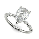 Load image into Gallery viewer, Ariana Pear Cut Pave 4 Prong Petite Engagement Ring Setting - Nivetta
