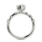 Load image into Gallery viewer, Ariana Pear Cut Pave 4 Prong Petite Engagement Ring Setting - Nivetta

