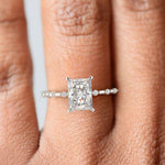 Load image into Gallery viewer, Ariana Radiant Cut Pave 4 Prong Petite Engagement Ring Setting - Nivetta
