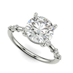 Load image into Gallery viewer, Ariana Round Cut Pave 4 Prong Petite Engagement Ring Setting - Nivetta
