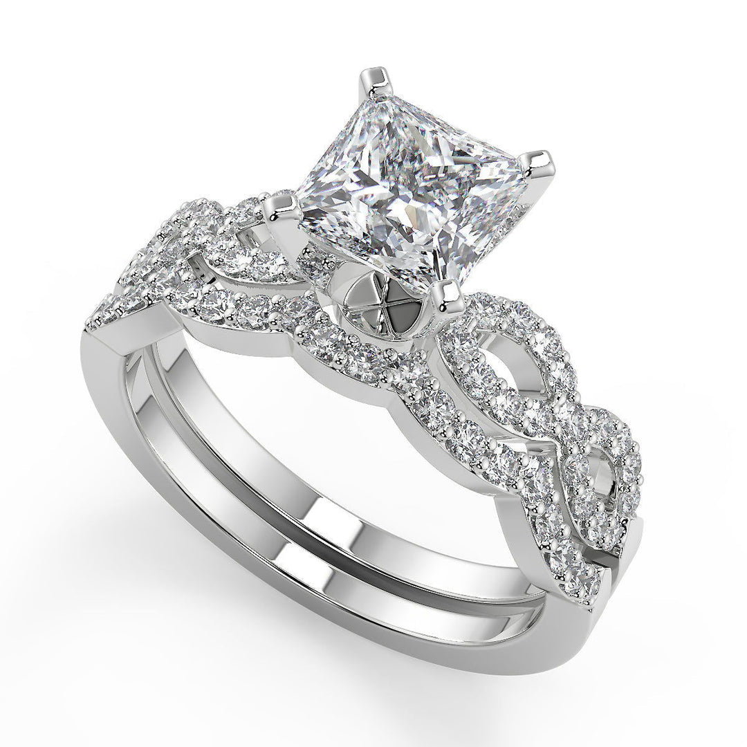 Ashleigh Infinity Pave Princess Cut Diamond Engagement Ring - Nivetta