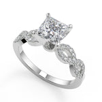 Load image into Gallery viewer, Ashleigh Infinity Pave Princess Cut Diamond Engagement Ring - Nivetta
