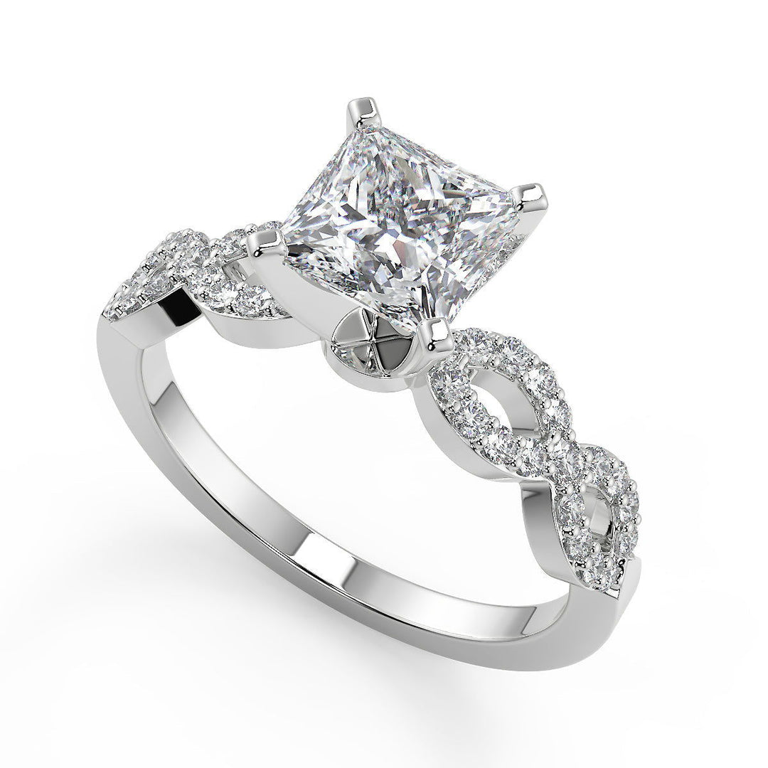 Ashleigh Infinity Pave Princess Cut Diamond Engagement Ring - Nivetta