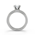 Load image into Gallery viewer, Ashtyn Milgrain 4 Prong Cushion Cut Diamond Engagement Ring - Nivetta
