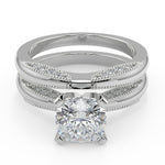 Load image into Gallery viewer, Ashtyn Milgrain 4 Prong Cushion Cut Diamond Engagement Ring - Nivetta
