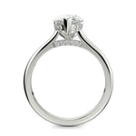 Load image into Gallery viewer, Aurora Pear Cut Pave Hidden Halo 4 Prong Cathedral Engagement Ring Setting - Nivetta
