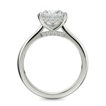 Load image into Gallery viewer, Aurora Princess Cut Pave Hidden Halo 4 Prong Cathedral Engagement Ring Setting - Nivetta
