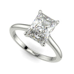 Load image into Gallery viewer, Aurora Radiant Cut Pave Hidden Halo 4 Prong Cathedral Engagement Ring Setting - Nivetta
