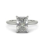 Load image into Gallery viewer, Aurora Radiant Cut Pave Hidden Halo 4 Prong Cathedral Engagement Ring Setting - Nivetta
