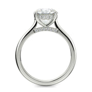 Aurora Round Cut Pave Hidden Halo 4 Prong Cathedral Engagement Ring Setting - Nivetta