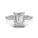 Load image into Gallery viewer, Ava Emerald Cut Pave Hidden Halo 4 Prong Engagement Ring Setting - Nivetta
