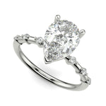 Load image into Gallery viewer, Ava Pear Cut Pave Hidden Halo 4 Prong Engagement Ring Setting - Nivetta
