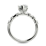 Load image into Gallery viewer, Ava Pear Cut Pave Hidden Halo 4 Prong Engagement Ring Setting - Nivetta
