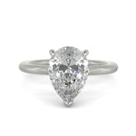 Load image into Gallery viewer, Ava Pear Cut Pave Hidden Halo 4 Prong Engagement Ring Setting - Nivetta
