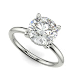 Load image into Gallery viewer, Ava Round Cut Pave Hidden Halo 4 Prong Engagement Ring Setting - Nivetta
