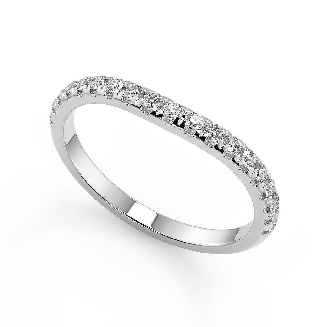 Averi French Pave Flush Fit 4 Prong Round Cut Diamond Engagement Ring - Nivetta