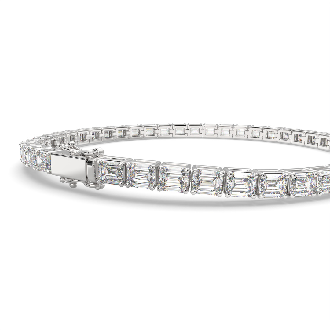 Isabeau Emerald Cut Diamond Tennis Bracelet Prong Set (8 ctw)