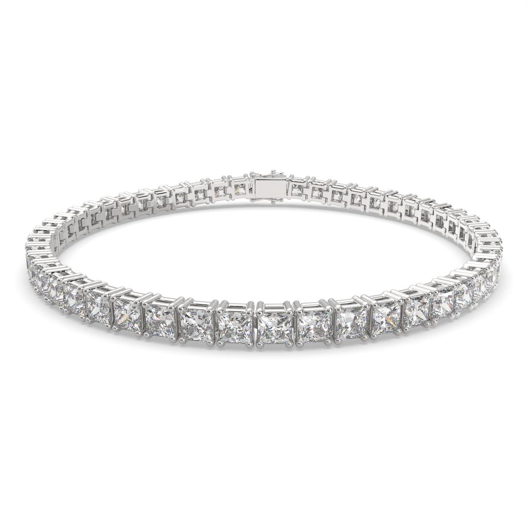Celestia Princess Cut Diamond Tennis Bracelet Prong Set (10 ctw)
