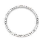 Load image into Gallery viewer, Serenella Princess Cut Diamond Tennis Bracelet Milgrain Bezel (4 ctw)
