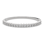 Load image into Gallery viewer, Thessaly Princess Cut Diamond Bangle Bracelet Shared Prong Hinged (4 ctw)
