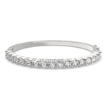 Load image into Gallery viewer, Isotta Round Cut Diamond Bangle Bracelet Shared Prong Hinged (4 ctw)
