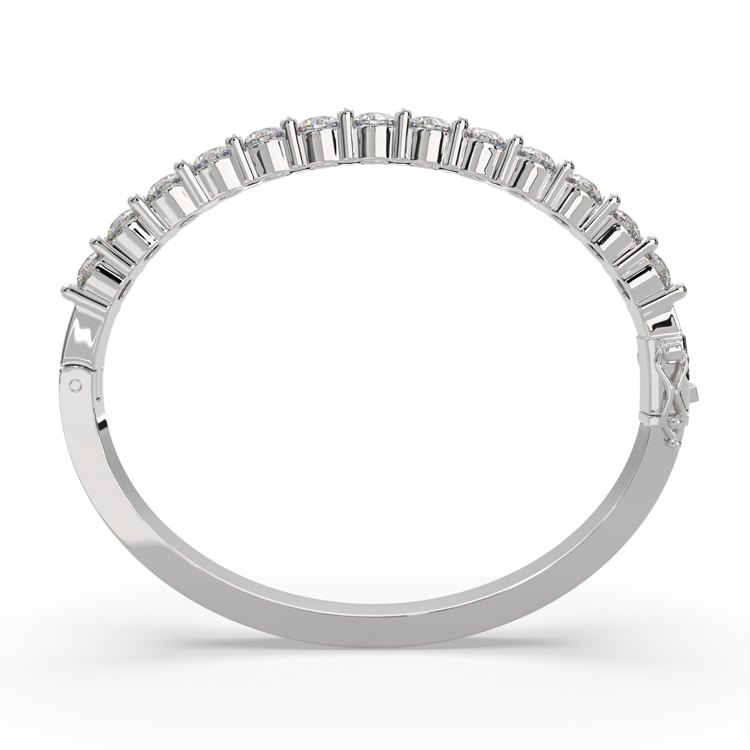 Idalia Round Cut Diamond Bangle Bracelet Shared Prong Hinged (6 ctw)