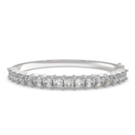 Load image into Gallery viewer, Apollonia Princess Cut Diamond Bangle Bracelet Shared Prong Hinged (8 ctw)
