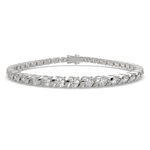 Load image into Gallery viewer, Marcelline Round Cut Diamond Tennis Bracelet S-Link (4 ctw)

