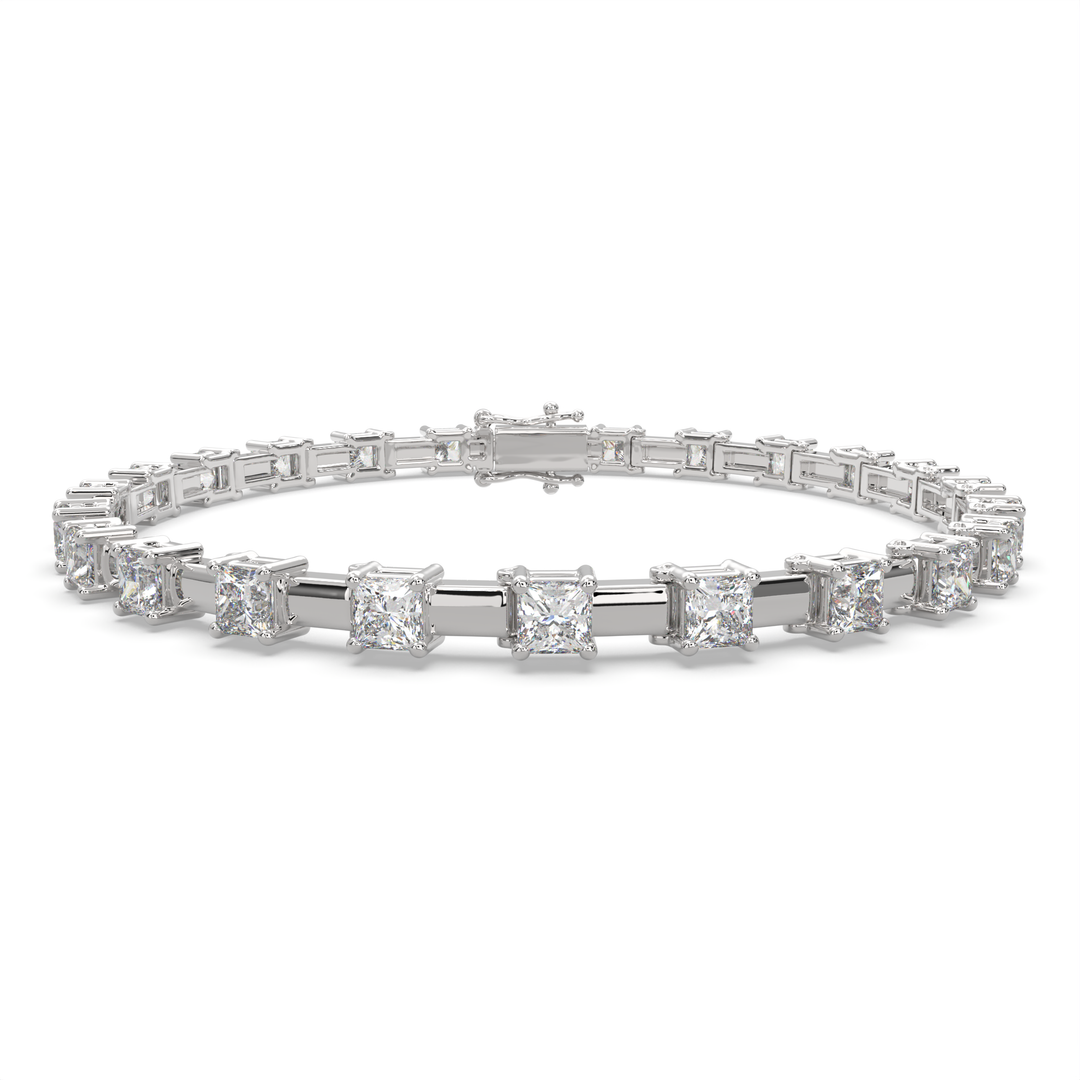 Fioralba Princess Cut Diamond Tennis Bracelet Prong Set (6 ctw)