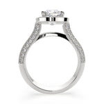 Load image into Gallery viewer, Beatrice Cushion Cut Halo Pave Knife Edge Milgrain Engagement Ring Setting - Nivetta
