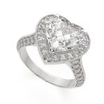 Load image into Gallery viewer, Beatrice Heart Cut Halo Pave Knife Edge Milgrain  Engagement Ring Setting - Nivetta
